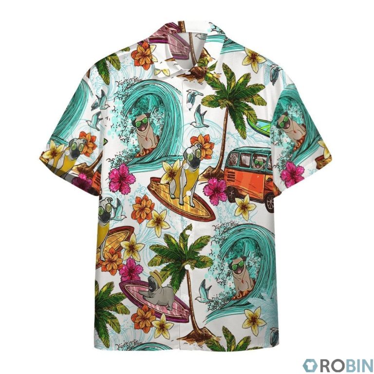 Enjoy Surfing With Pug Dog Hawaiian Shirt