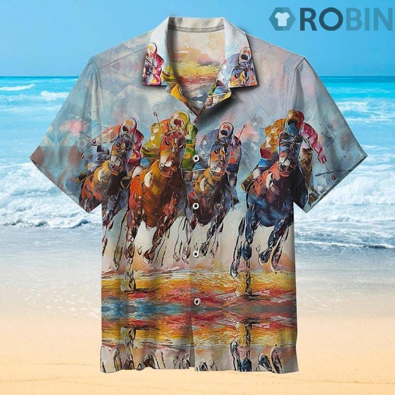 Equestrian Lovers Painting Art Hawaiian Shirt