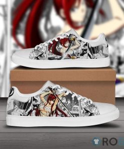 Erza Scarlet Skate Casual Sneakers Custom Fairy Tail Anime Shoes