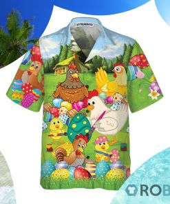 Farm Chicken Easter Eggs Hawaiian Shirt Farm Chicken Easter Eggs Hawaiian Shirt