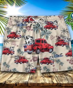 Farm Truck Vintage Hawaiian Short
