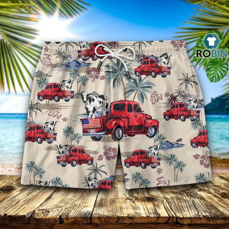 Farm Truck Vintage Hawaiian Short