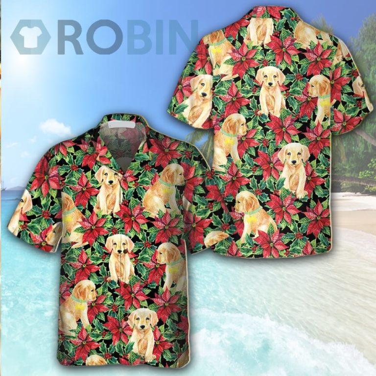 Festive Labrador Retriever Puppy Hawaiian Shirt