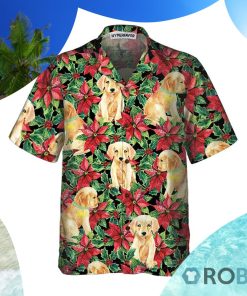 Festive Labrador Retriever Puppy Hawaiian Shirt Festive Labrador Retriever Puppy Hawaiian Shirt