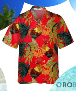 Fiery Red Rooster Hawaiian Shirt