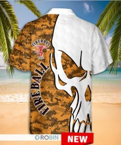 Fireball Digital Patterns Camo Skull Hawaiian Shirt