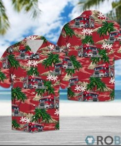 Firefighter Car Palm Island Hawaiian Shirt