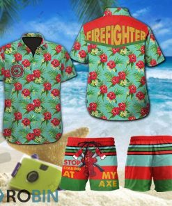 Firefighter Hawaiian Shirt and Shorts