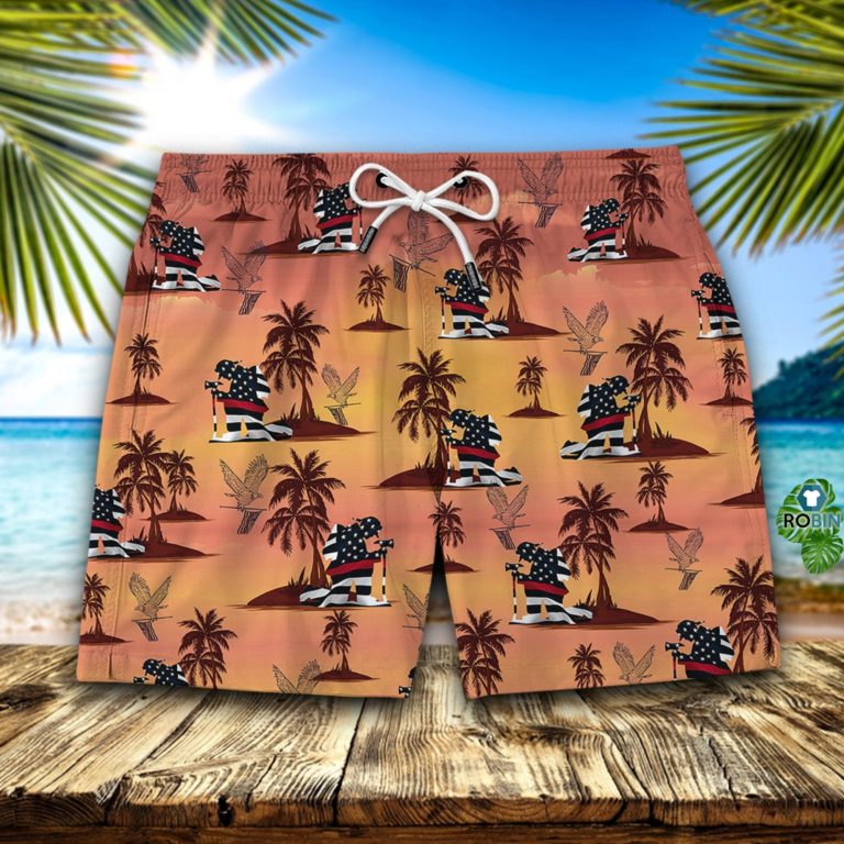 Firefighter Seamless Pattern Hawaiian Short