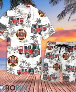 Firefighter Truck Hawaiian Shirt and Shorts