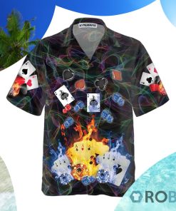 Flaming Poker Casino Hawaiian Shirt Flaming Poker Casino Hawaiian Shirt