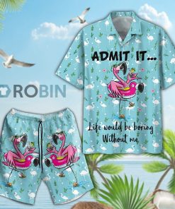 Flamingo Hawaiian Shirt and Shorts