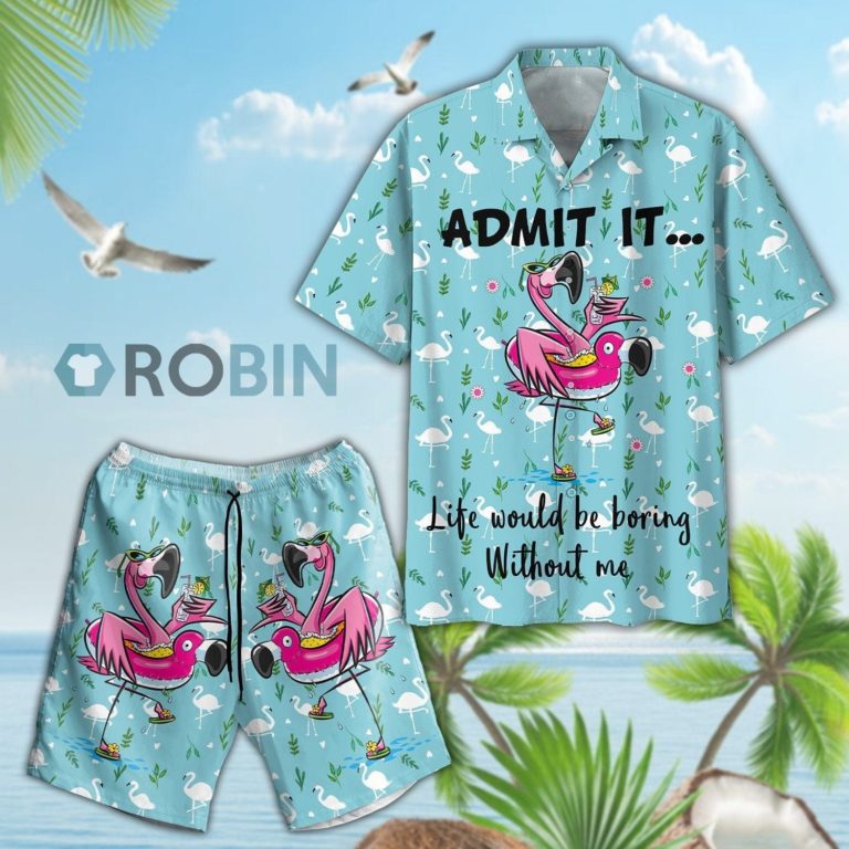 Flamingo Hawaiian Shirt and Shorts