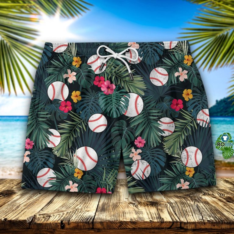 Floral Baseball Hawaiian Short