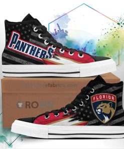 Florida Panthers High Top Shoes Custom American Flag Sneakers
