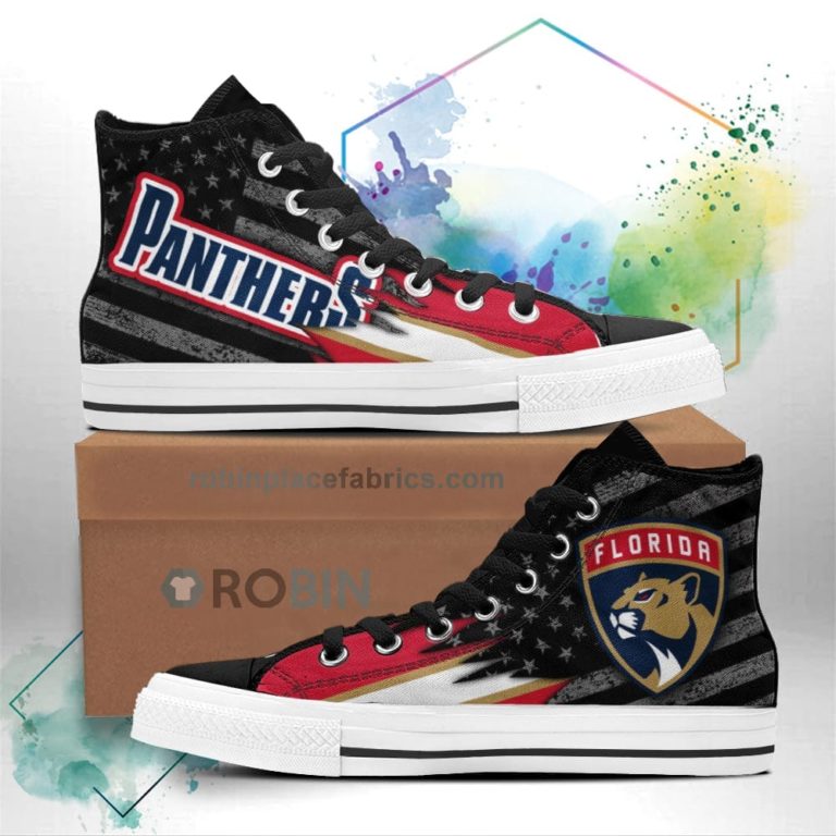Florida Panthers High Top Shoes Custom American Flag Sneakers
