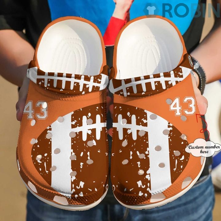 Football Personalized Ball Crocs Crocband Clog - RobinPlaceFabrics