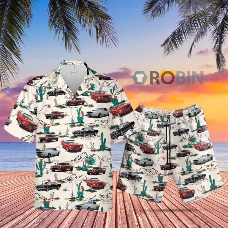 Ford Mustang Hawaiian Shirt and Shorts
