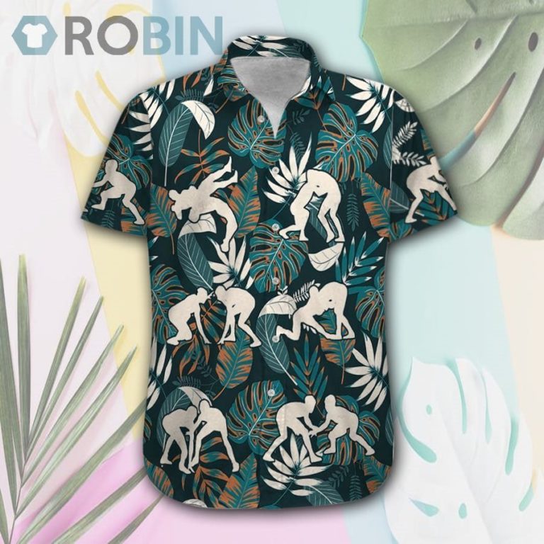 Freestyle Wrestling White Hawaii Shirt & Shorts