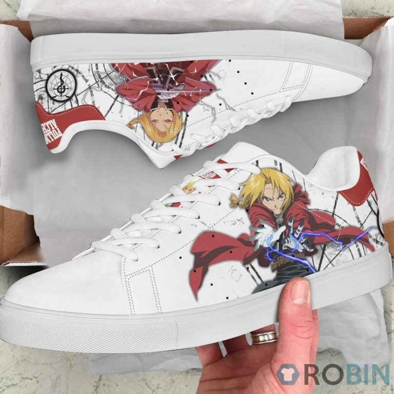 Fullmetal Alchemist Edward Elric Skateboard Shoes Custom Casual Footwear
