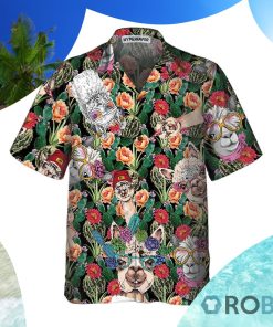Funny Alpaca With Cactus Hawaiian Shirt