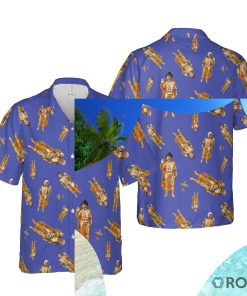 Funny Golden Statue Pattern Hawaiian Shirt