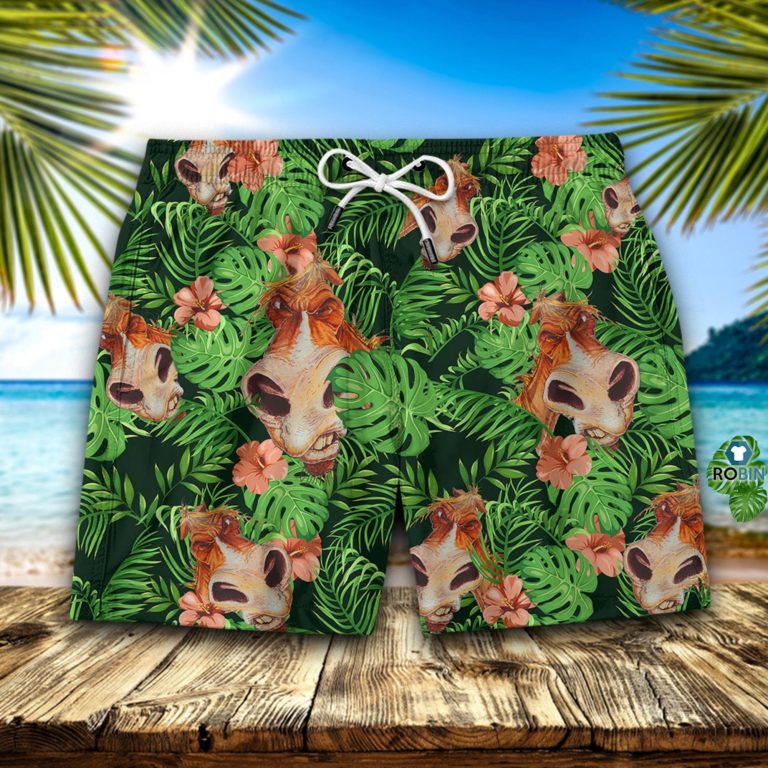 Funny Horse Seamless Pattern Hawaiian Short