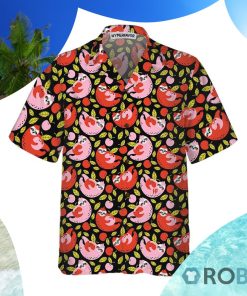 Funny Sloth Holding Red Cherry Hawaiian Shirt
