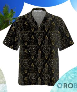 Geometric Lion Seamless Pattern Lion Hawaiian Shirt