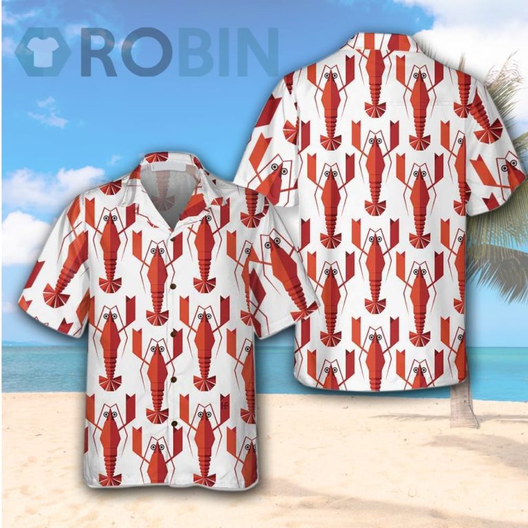 Geometric Lobster Pattern Hawaiian Shirt