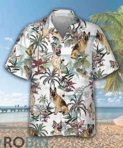 German Sheperd Summer Tropical Pattern Hawaiian Shirt