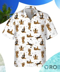 German Shepherd Doing Yoga Hawaiian Shirt German Shepherd Doing Yoga Hawaiian Shirt