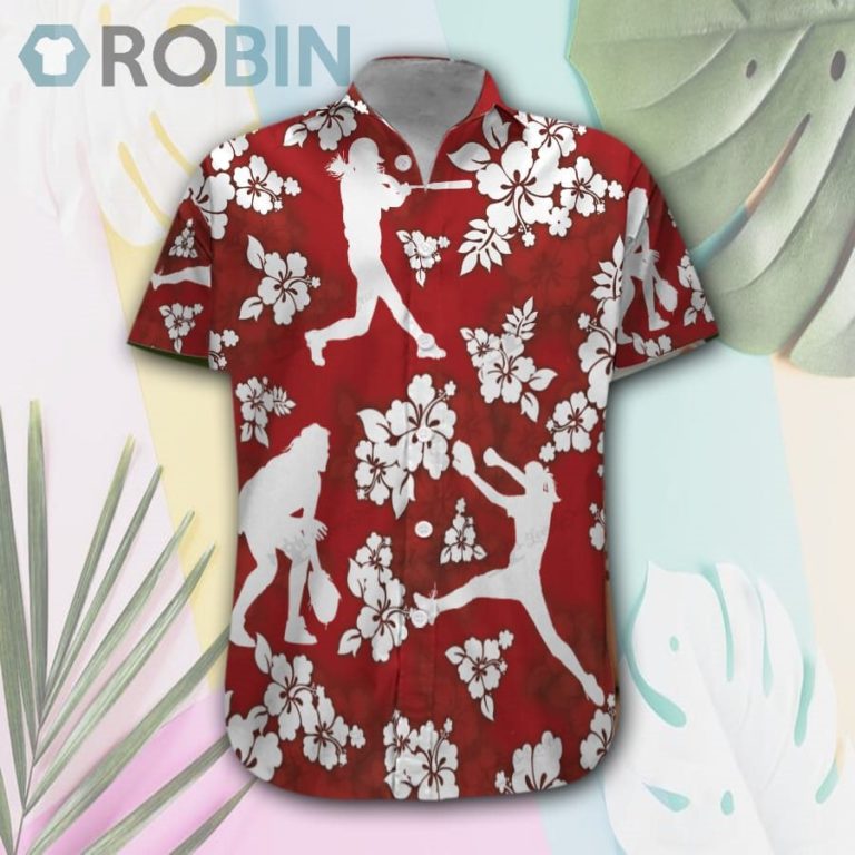 Gift For Softball Lovers-Softball Red Hawaiian Shirt & Shorts