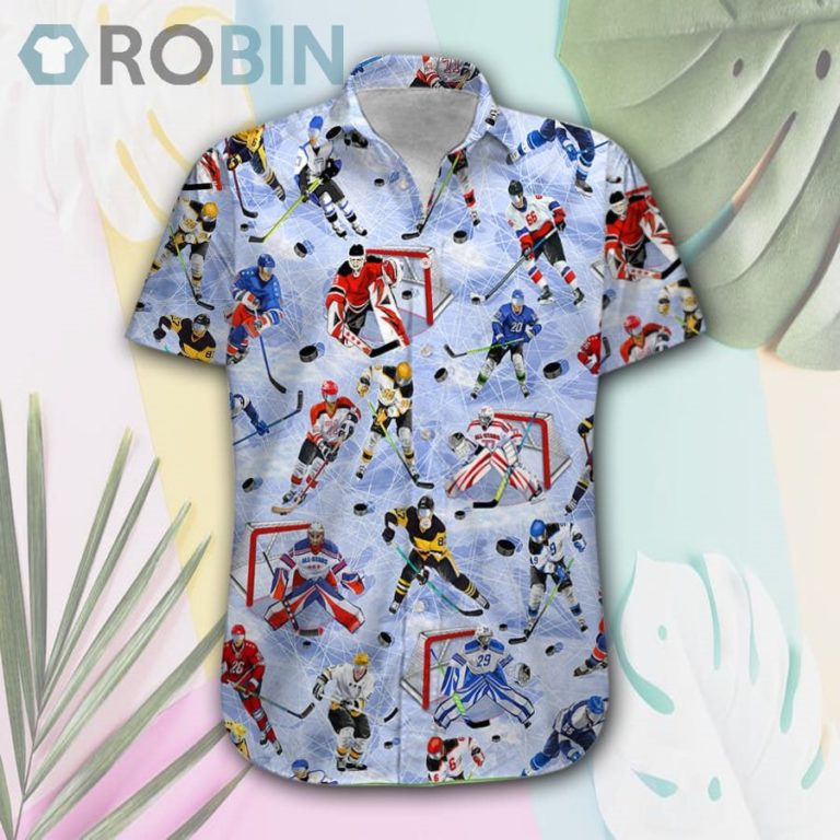 Gifts for Hockey players-Hockey Player Set Color Hawaiian Shirt & Shorts
