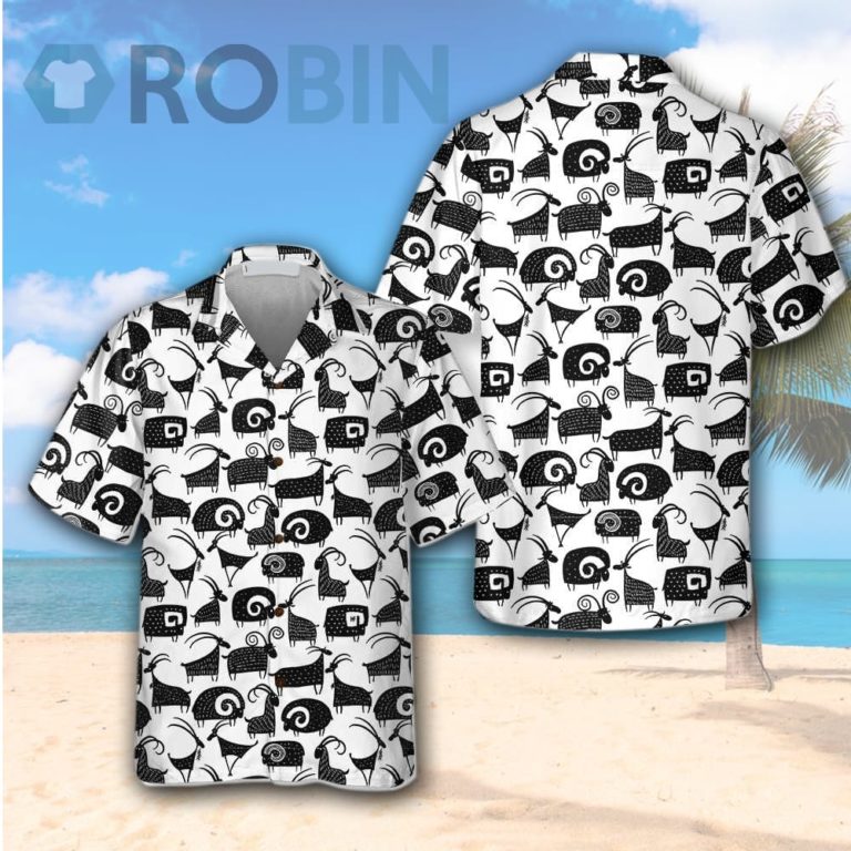 Goat And Ram Seamless Pattern Hawaiian Shirt