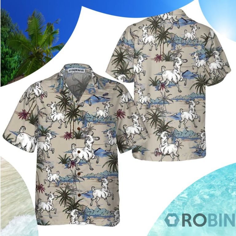 Goat Island Hawaiian Shirt Funny Goat Shirt