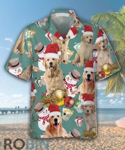 Golden Retriever Celebrate Christmas Hawaiian Shirt Golden Retriever Celebrate Christmas Hawaiian Shirt