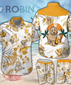 Goldendoodle & Beer Hawaiian Shirt & Shorts Set Goldendoodle & Beer Hawaiian Shirt & Shorts Set