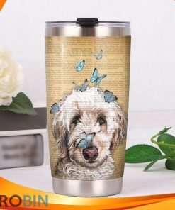 Goldendoodle Dog And Butterfly Tumbler Goldendoodle Dog And Butterfly Tumbler