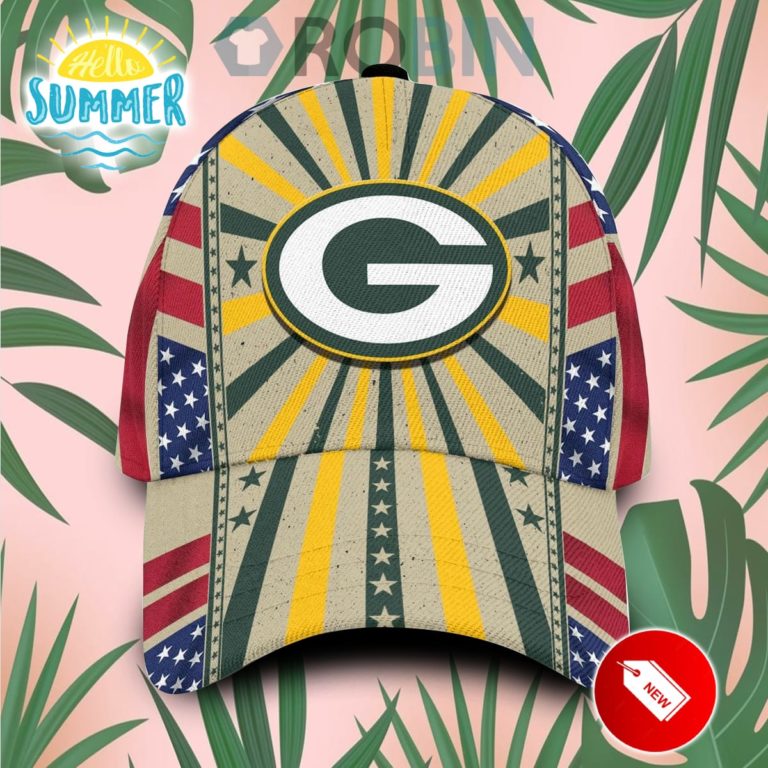 Green Bay Packers Retro Vintage Design Hawaiian Summer Classic Baseball Cap Hat