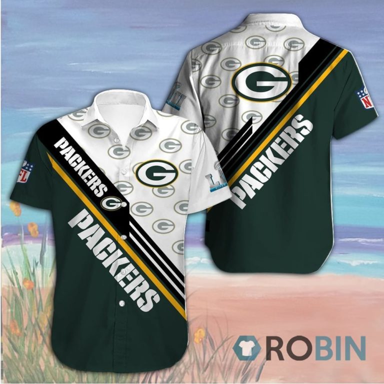 Green Bay Packers Short Sleeve Button Down Hawaiian Shirt