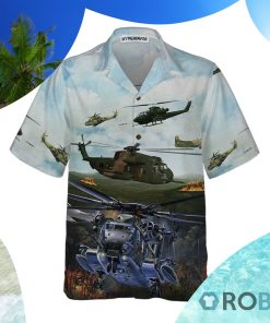 Green Giant Helicopter Hawaiian Shirt