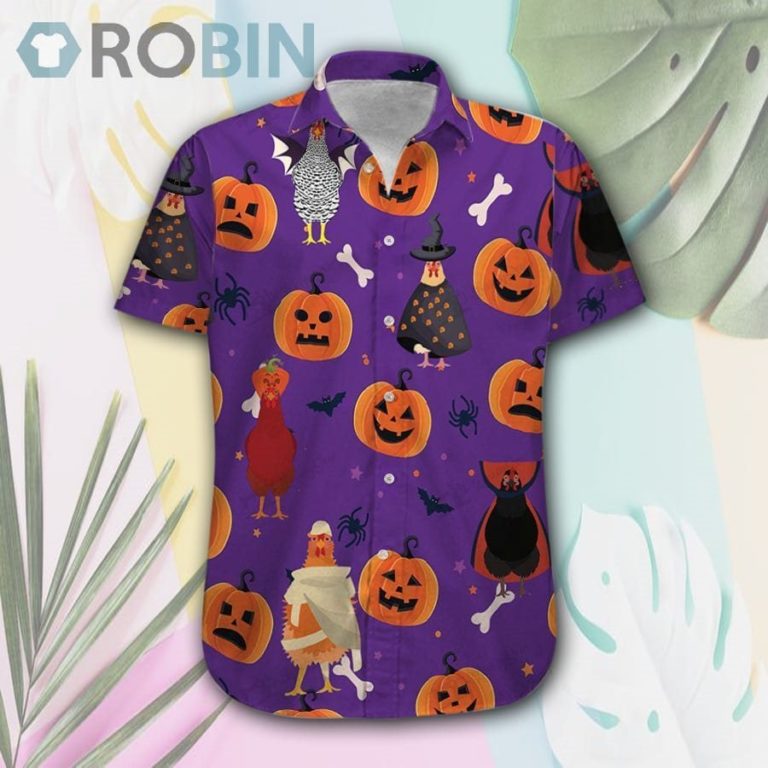 Halloween Chickens Hawaii Shirt & Shorts