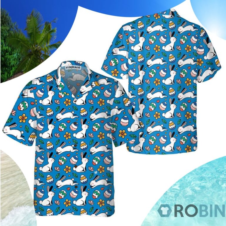 Hand Drawn Colorful Easter Pattern Hawaiian Shirt