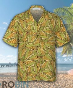 Hand Drawn Doodle Corn Cobs Hawaiian Shirt