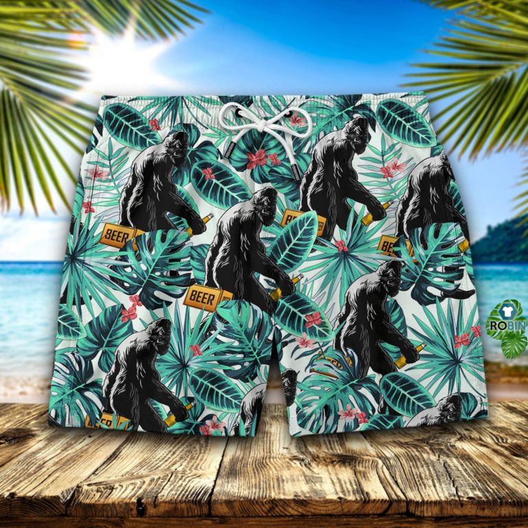 Have Beer With Bigfoot Tropical Hawaiian Short