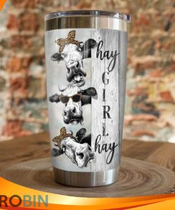 Hay Girl Hay Cows Bandana Pattern Leopard Tumbler