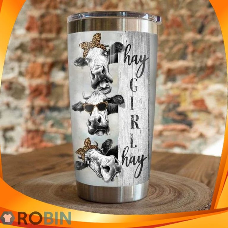 Hay Girl Hay Cows Bandana Pattern Leopard Tumbler