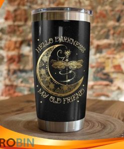 Hello Darkness My Old Friend Dragonfly And Moon Bandala Tumbler