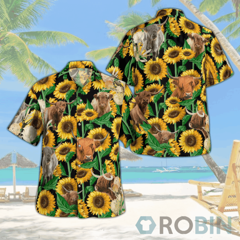 Highland Cattle Loves Hawaiian Shirts Beach Short